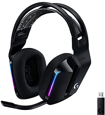 Logitech G733 LIGHTSPEED Auriculares con Micrófono Inalámbricos para Gaming con Diadema con Suspensión, LIGHTSYNC RGB