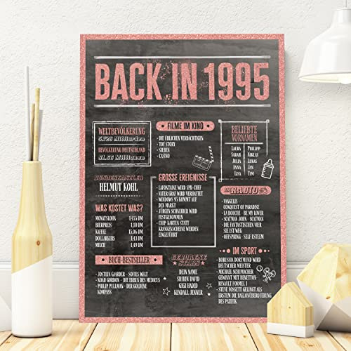 30 Geburtstag Frauen Rosegold Holzbild Back in 1996 personalisierbar zum Hinstellen/Aufhängen opt. beleuchtet, 30 Geburtstag Frau Deko, 30tes Jubiläum, 30. Jahrestag, 30ter Ehrentag Jahreschronik 1996