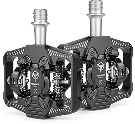 Zwbfu Dubbelsidiga Clip-pedaler MTB Pedaler Cykling Pedaler med Reservpluggar för SPD Mountainbike Pedalsystem