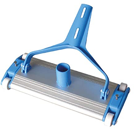 SIQUA - Limpiafondos Manual Piscina de Aluminio Resistente. Ideal para Limpieza y Mantenimiento de Piscinas. Aspirador Piscina con Conexión a Manguera Ø38 mm. Fijación Palomilla y Clip. Longitud 35 cm