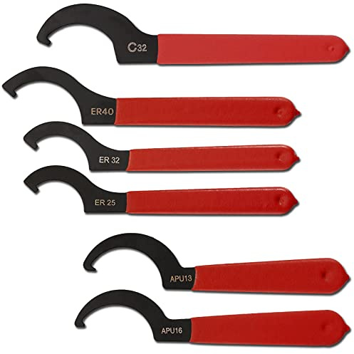 SYJINHUASY 6 Pieces Universal Coilover Adjustment Spanner Wrench Set, Adjustable Coilover Wrench Spanners Hook Wrenches Tools Coilover Wrench Steel Spanner for Shock Adjustments and Suspension System