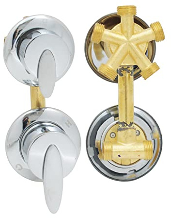 3/4/5 Ways Brass Shower Hot and Cold Mixer Valve Faucet G1/2 Diverter Control Cabin Mixing Tap, Concealed Switch Conversion Combined Accessories, Ceramics Cartridge (Conjoined 5-Way Thread -A)