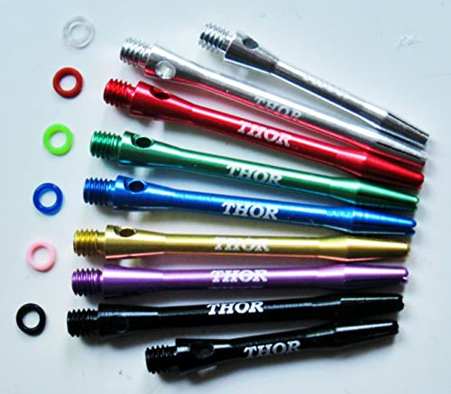THOR-DARTS ®™ Aluminiumschäfte 35mm Short Dart Alu Shafts 2 Set = 6 Stück blau