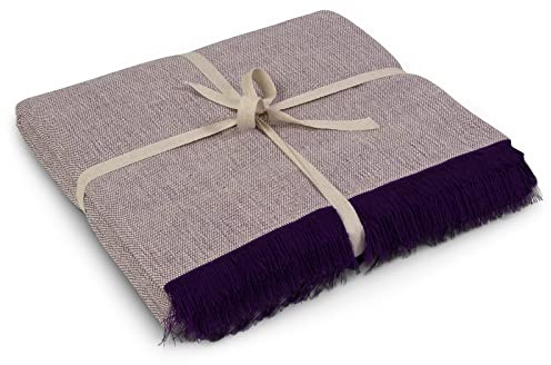 Yoga Studio Couverture de yoga bicolore en coton pour méditation et relaxation Violet 142 x 205 cm
