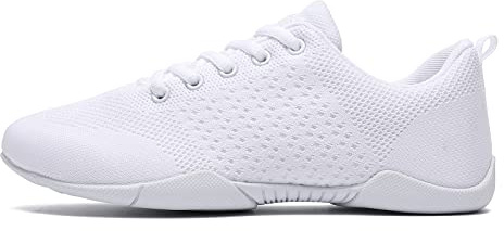 TWDKCHER Ungdom Cheerleading, skor flickor vita Cheerleading, dans atletisk träning andningsbart tyg dans lätt tävling bekväma sport barn flickor Cheer sneakers, Kvinnostorlek, 38.5 EU