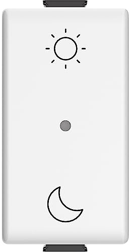 Bticino AM4574CWI Comando Notte e Giorno Wireless Matix Smart, per Creare Scenari Personalizzabili di Luci e Tapparelle, 1 Posto, Bianco