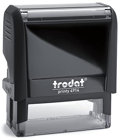 Trodat - Printy 4914 eco schwarz - Selbstfärbender Stempel personalisiert mit Wunschtext – individuell als Namensstempel, Adressstempel, Firmenstempel & Co einsetzbar (64 x 26 mm | 7 Zeilen)