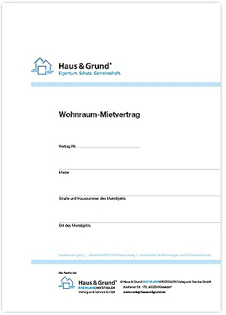 Haus & Grund Wohnraum-Mietvertrag DIN A4 (1 Satz, 2 Exemplare)