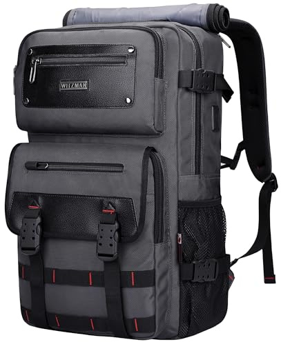 WITZMAN Reiserucksack Herren Nylon USB für 17 Zoll Laptop | Handgepäck-Design, Großer Stauraum, Praktische Organisation und Komfortables Tragen für Reisen, Arbeit, Alltag, B685 Grau