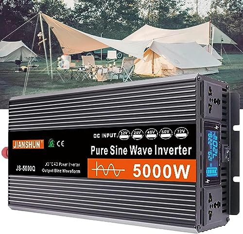 Inverter Onda Pura 3000W 4000W 5000W 6000W inverter onda sinusoidale pura 12V 24V 48V 60V 220V 230V invertitore Convertitore di Tensione con EU Presa per RV Truck (60V,6000W)