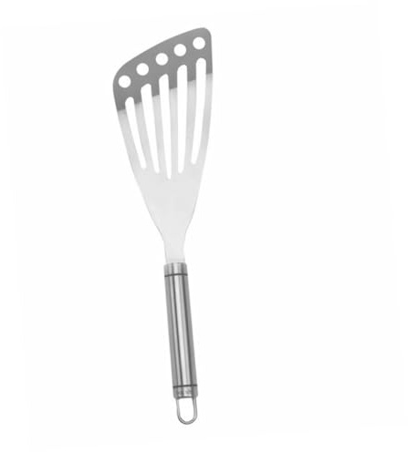 Spatule à Poisson en Acier Inoxydable 1 Pièce Argenté | Égouttage D’huile et Retournement des Aliments, pour Maison Cuisine, Ustensile Cuisine Polyvalent