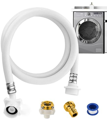 Washing Machine Hoses | Extended Water Inlet Hose | Portable Washer Hose Kit, Washer Supply Lines Kit, Long Water Inlet Pipe, Hot and Cold Water Supply Lines, Flexible Inlet Hose for Laundry