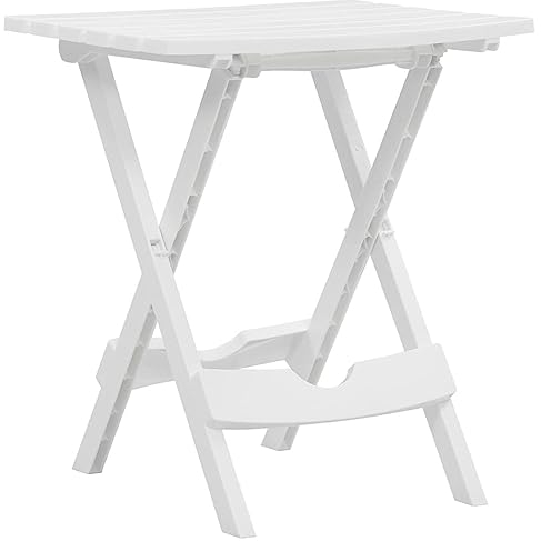 Tidyard Gartentisch Klappbar Beistelltisch Gartenmöbel Tisch Balkontisch Loungetisch Couchtisch Kaffeetisch Terrassentisch Garten-Esstisch Buffettisch Campingtisch 45,5 x 38,5 x 50 cm Weiß