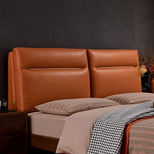 Generisch Bett kopfteil bezug Kopfteilbezug Kissen Doppel-Queen-King-Size-Bett-Kopfteilbezug Dicker wasserdichter Schwammstoff 10 cm Bettkopfteilbezug SchutzhülleOrange-185x60cm