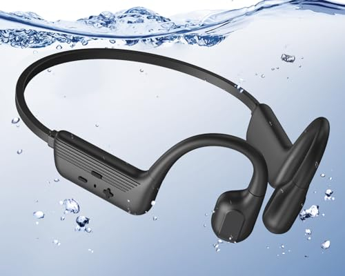 Relxhome Casque Conduction Osseuse Nouveau, Écouteur Natation sans Fil Bluetooth 5.4, Lecteur MP3 Étanche IP68, 10h d'Autonomie, Casque à Oreilles Ouvertes pour Courir et Nager