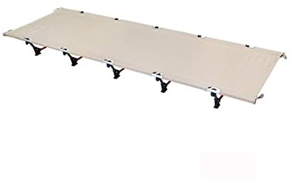 ISCBAFYX Klappbett Campingbett, kompaktes zusammenklappbares Kinderbett für Outdoor-Strandreisen, Schlafen, Rucksackreisen, Camp, Einzelbett, ultraleichtes Klappzelt (Farbe: Beige)