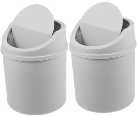 OFFSCH 2pièces Mini-poubelle à Couvercle Basculant Pour Bureau Et Maison Petite Poubelle De Rangement Avec Couvercle Facile à Utiliser Lot Pour Déchets