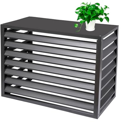Slxzpl Verkleidung Für Wärmepumpe Oder Klimaanlage Sichtschutz Aluminiumlegierungs Abdeckung Für Außengeräte, Schutzgitter Für Klimaanlagen Und Wärmepumpen(Gray,110x60x80cm)