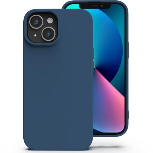 Zuvirelx Silikon Handyhülle für iPhone 13 Mini Hülle, Weiches Griff, Dünne, Minimalistisch, Stoßfest, rutschfest, Taschenpassend - Blau