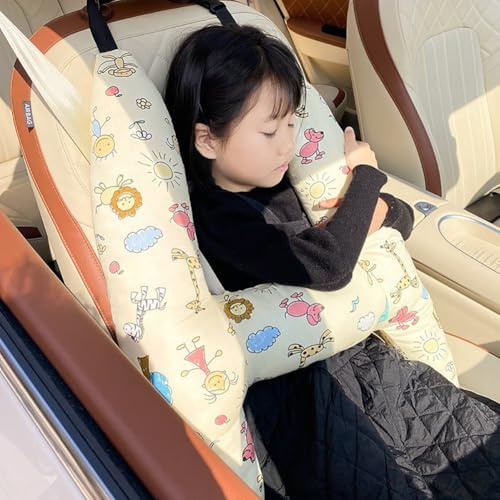 Kids Adults Car Travel Pillow Car Seat Head Support Neck Pillow Soft Head Body Car Seat Belt Pillow Cushion Safety Strap Cover Headrest Aircraft Car Travel Sleeping Pillow For Car Seat Airplane Train