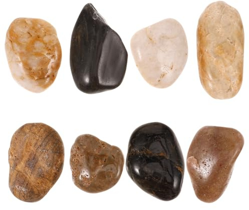 Milisten Natural Rain Flower Cobblestone Aquarium Gravel 500G Smooth Rounded Pebbles for Fish Tank Garden Pond Terrarium Substrate