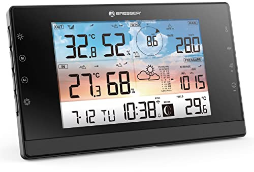 Bresser Zusatz-Basisstation für Wifi Wetterstation 7003350 WSC, 14,5 cm Farbdisplay, Thermo-Hygrometer-Sensor, Wifi Verbindung