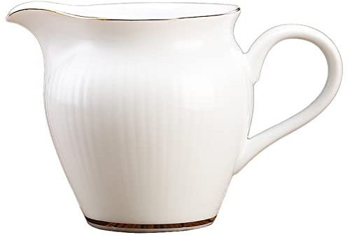 HAODUOO Pot à Lait en Porcelaine, Pot à Lait en céramique, Pot à Lait en Porcelaine Blanche avec poignée for Sauce, Confiture