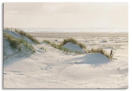 Paul Sinus Wandbild 100x70cm – Beruhigende Sanddünen, Küste, Natur, Dünenlandschaft, friedliche Atmosphäre, Strand