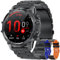 Reloj Inteligente Hombre con Linterna, 1.52 HD Smartwatch Militar con 500 mAh Batería(7-30 días), Relojes Inteligentes Hombre con 110+ Deportivos/Monitor Sueño/Pulsómetro/SpO2 para iOS Android