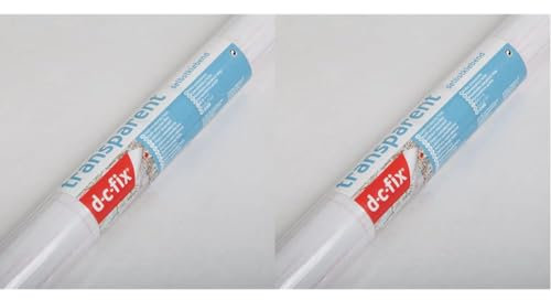 d-c-fix vinilo adhesivo transparente cristal claro brillante - universal protector - como lámina y forro para libros mesa ventanas muebles puertas cocina papel 67,5 cm x 2 m (Paquete de 2)