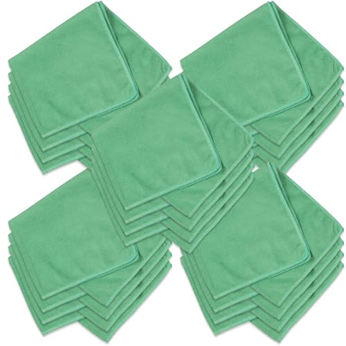 Heitara® Mikrofaser Allzwecktücher Colors, Reinigungstücher zur trockenen und feuchten Anwendung, 100% Mikrofaser-Material, 40 x 40 cm, Mehrfarbig, Maxi-Pack, 20er-Pack (20 Stück, Farbe: grün)