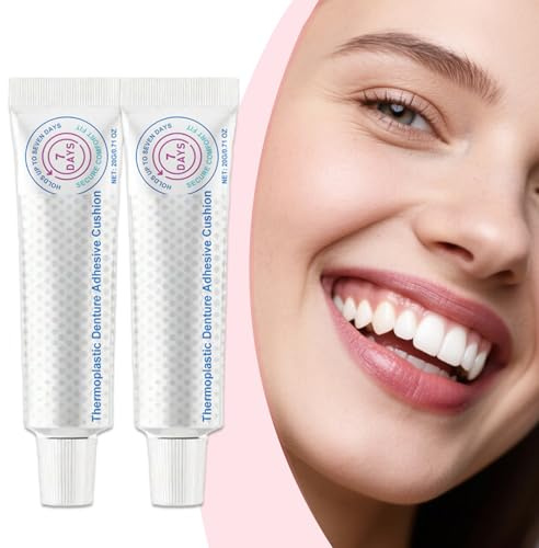2Pcs Thermoplastic Denture Adhesive Denture Adhesive Cushion Grip Strong Hold Cream For Daily Women Men Adults