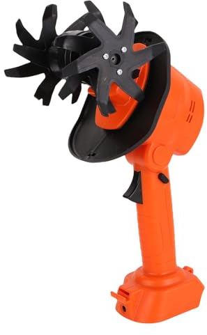 Depisuta Cordless Tiller Cultivator, 235RPM Electric Garden Tiller with 4 Rows Tines and 4inch Tilling Width, Battery Powered Garden Cultivator for Lawn Soil Cultivation