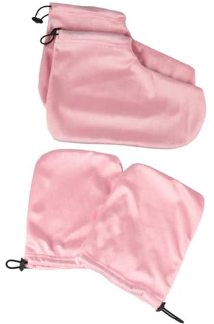 CIYODO 2 Paar Paraffintherapie Baumwoll Handschuhe und Wachs Fußüberzüge Wärmeisolierend für Spa und Zuhause Zubehör für Professionelle Paraffinbehandlung