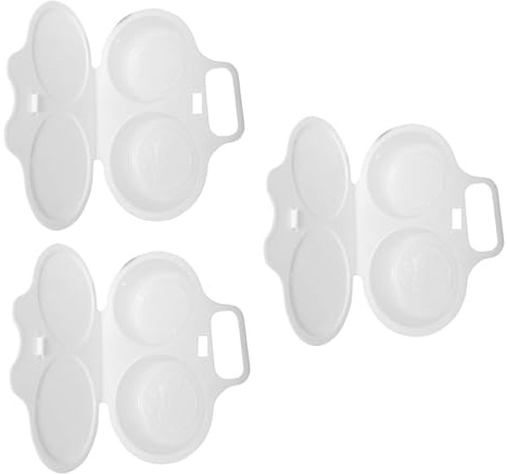 Ipetboom 3 Piezas Microondas Huevera para Huevos Molde Reutilizable para Escalfar y Cocer al Vapor Accesorio de Cocina Fácil de Limpiar Bandeja para Huevos para Preparación
