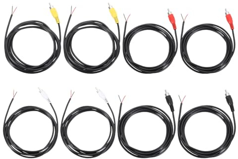 sourcing map 2Set 6.6FT RCA to Bare Wire Speaker Cable, 22AWG Replacement RCA Male Plug to Open End Pigtail Audio Cable Connector Adapter for Amplifier, Home Audio Speakers