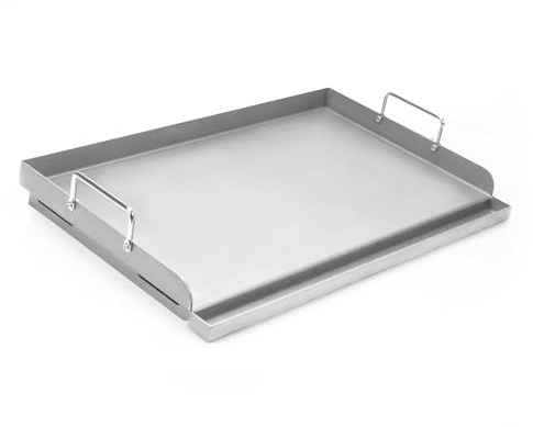 Universal Grillplatte 63,5 x 40,6cm, BBQ Plancha Grillplatte Griddle für Holzkohlegrill, Elektrogrill, Grillplatten für Holzkohle Grillwagen, Gasgrill, Burger und mehr, Große Rechteckige Grillplatte