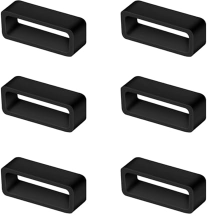 BOGCLEE 6 Piezas de Presilla para Correa Reloj de Silicona, Correa Reloj 22 mm Negro, Anillos de Fijación para Correas de Reloj Unisex Compatibles con Venu 3, Vivoactive 4, Instinct, Fenix 7, 6, 5