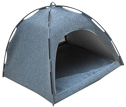 Asixxsix Katzenzelt, Großes, Atmungsaktives Outdoor-Katzenzelt mit Abnehmbarem, Waschbarem Bezug, Haustierzelt für den Innen- und Außenbereich von Katzen und Hunden (Blue)