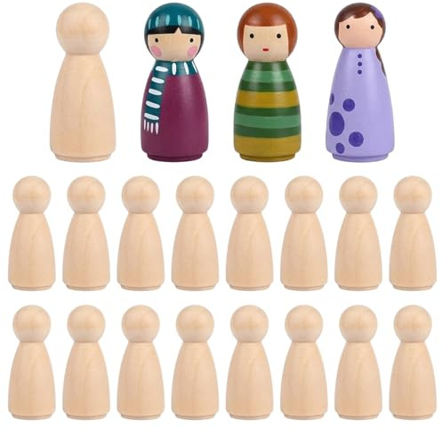 20 Pieces Wooden Figures, 53 mm Wooden Cones,Natural Unpainted Crafts Wooden Figure Cones for DIY Art Projects, Wedding & Home Decoration, Painting, Birthday