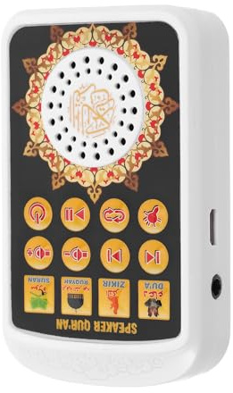 FESTFENDS Portable Quran Speaker with Mp3 Player and Large Capacity Battery, and Realistic Sound Effects, Lightweight Plastic Design for Home and Recitation Use