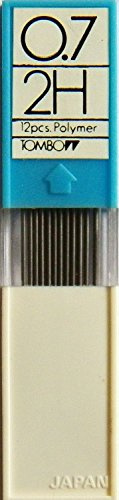 Tombow EX-07P-2H Ersatzminen für Druckbleistift, Spitze 0,7 mm, Härte 2H, 12 Stück