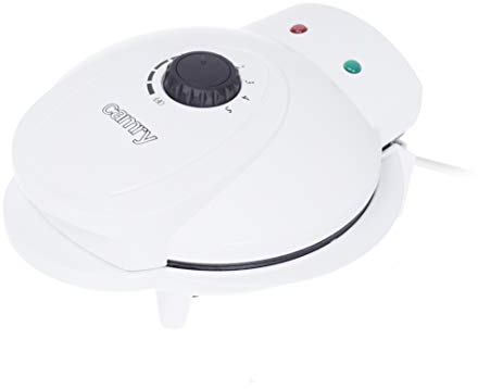 Camry CR 3022 Gofrera 5 Gofres Forma Corazón, Placas Antiadherentes, Regulador de Temperatura, Waffle Maker Blanco, 1000W