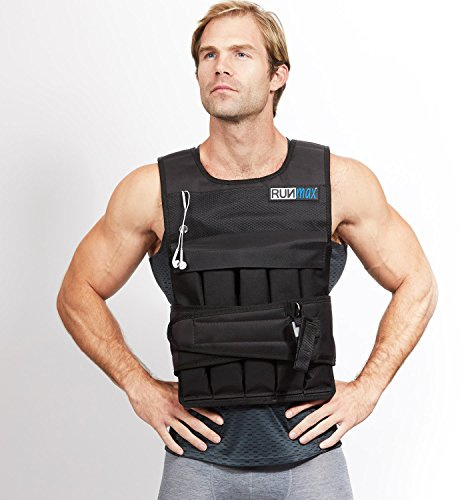 RUNmax 12lb-140lb Weighted Vest (Without Shoulder Pads, 40lb), Black