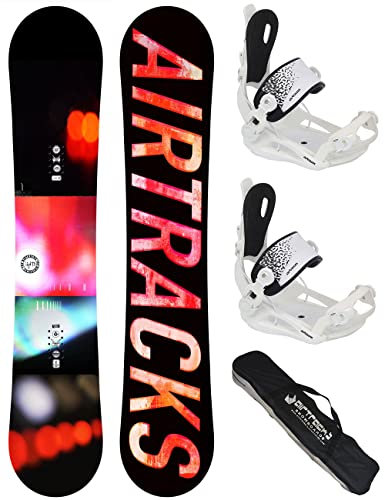 AIRTRACKS Damen Snowboard Set Lights Lady Rocker 144 - Snowboard Bindung Master W M - SB Bag