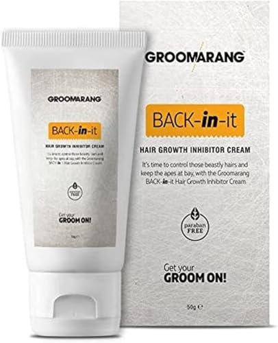 Groomarang Hair Growth Inhibitor Cream - Permanent Body and Face Hair Removal - Modern Day Ant Egg Cream - Back In It - Paraben Free Hair Remover for Face and Body - Made in UK - 50G