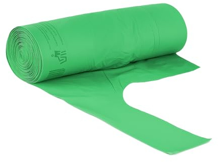 Palucart 180 Sacchetti Biodegradabili f.to 55 x 68 da 30 Litri, Sacchi Raccolta Umido Salvagoccia con Manico lungo, 12 Rotoli da 15 Sacchi Organico compostabili e biodegradabili colore verde - M