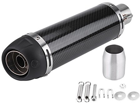 Aramox Pot d'échappement Universel en Fibre de Carbone, 51mm, Acier Inoxydable, avec dB Killer Amovible, pour Moto