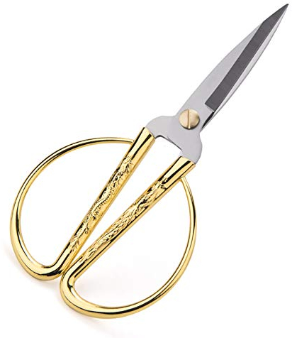 Scissors,Ultra Sharp Blades Stainless Steel Heavy Duty Shears for Embroidery, Sewing, Craft, Art Work & Daily Use (Gold)