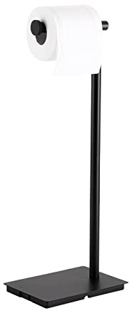 KES Toilettenpapierhalter Stehend Schwarz Klopapierhalter Freistehend Edelstahl SUS304 Klorollenhalter WC Rollenhalter Toilettenpapierständer Toilettenrollenhalter, BPH286S1A-BK